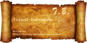 Tolnai Barnabás névjegykártya