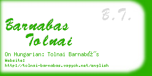 barnabas tolnai business card